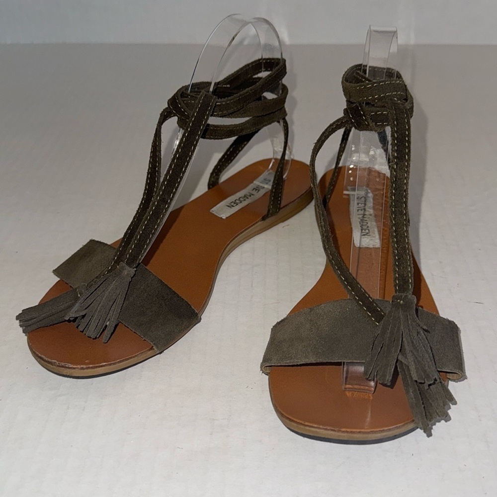 Steve Madden Suede Ankle Wrap Sandals